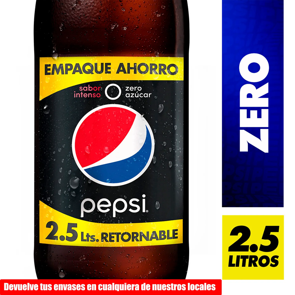 PEPSI ZERO RETORNABLE 2.5 LT  