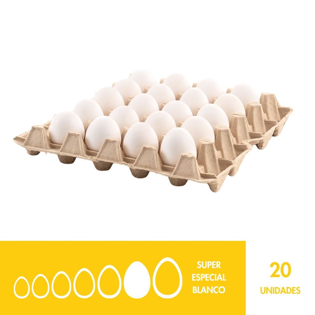 HUEVO BLANCO SUPER (BANDEJA X 20 UN)