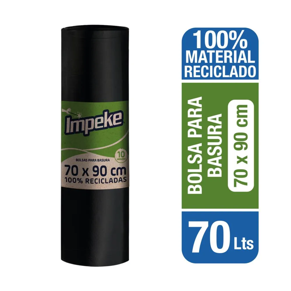 BOLSA BASURA IMPEKE 10 UN 70X90cm  
