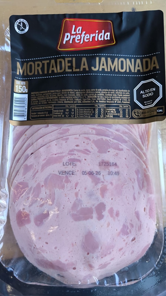 MORTADELA JAMONADA LA PREFERIDA 150GR