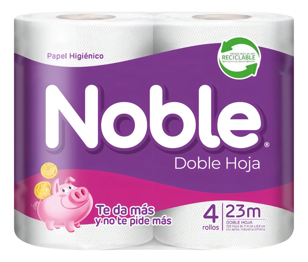 PAPEL HIGIENICO  NOBLE 23 MTS X 4 ROLLOS 