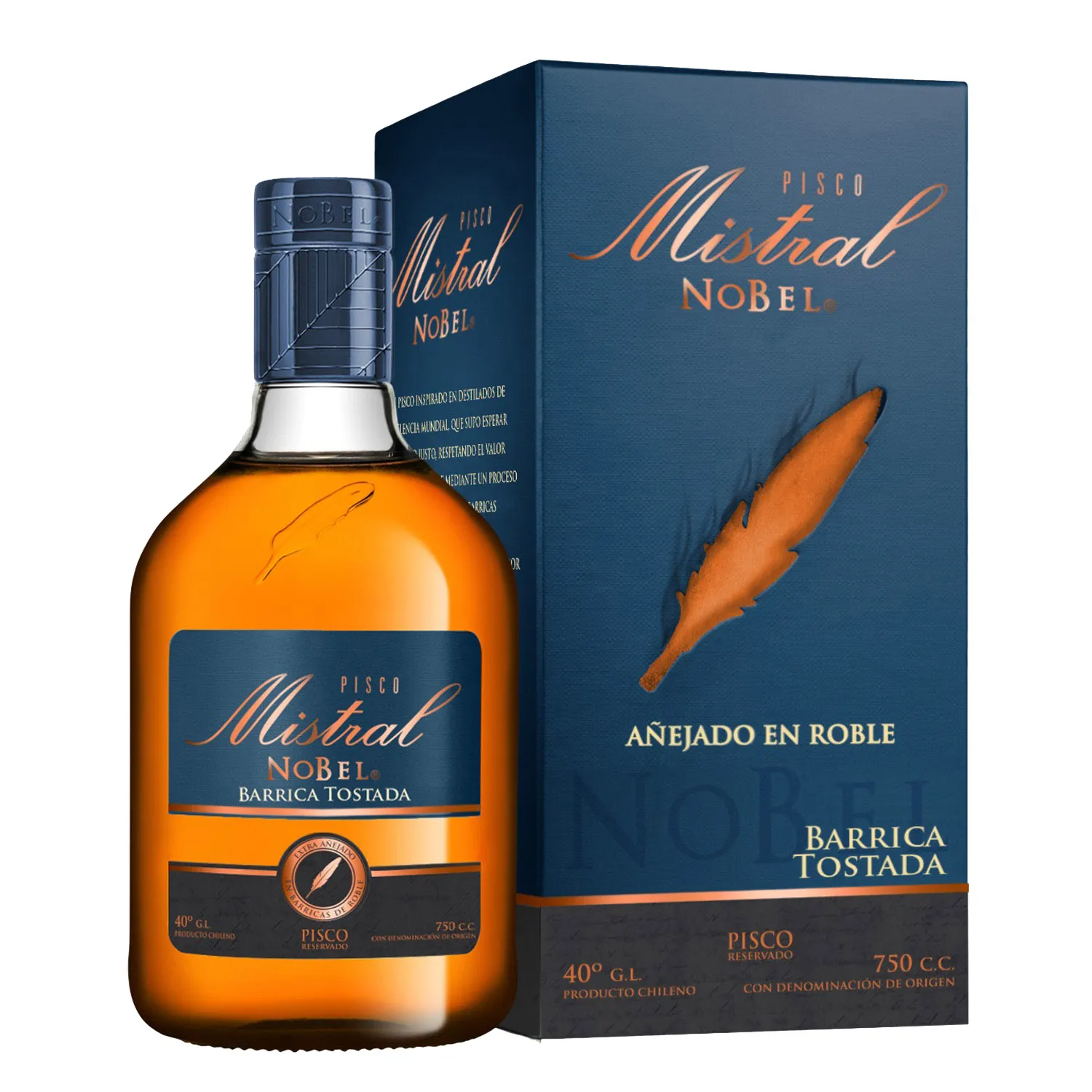 PISCO MISTRAL NOBEL BARRICA TOSTADA 750cc (40°)