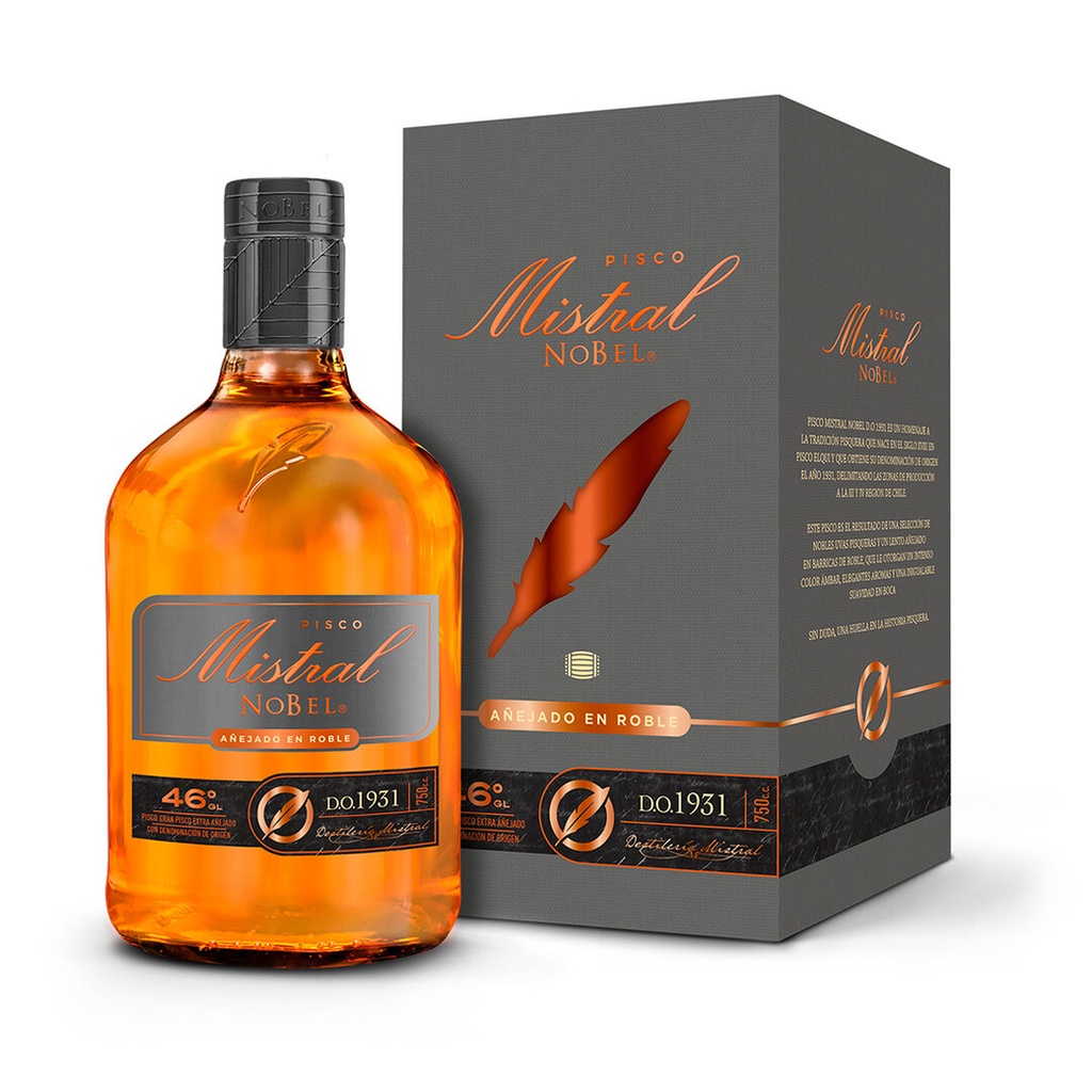 PISCO MISTRAL NOBEL D.O 750cc (46°)