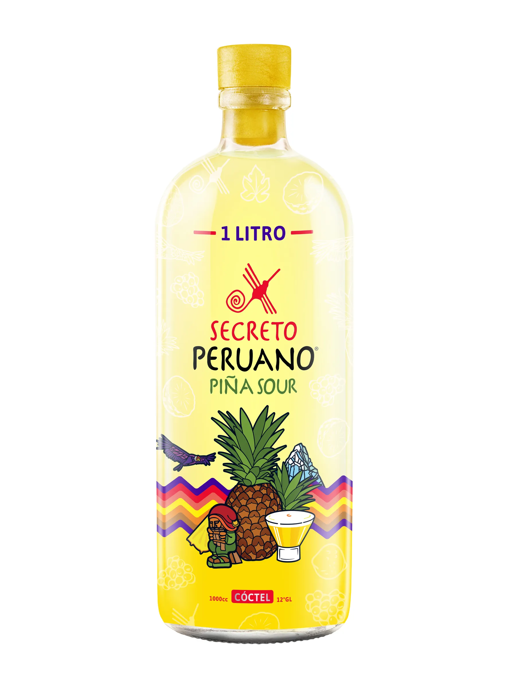 PISCO SECRETO PERUANO PIÑA SOUR 1LT (12°)