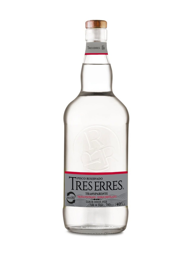 PISCO TRES R TRANSPARENTE TRIPLE FILTRADO  700cc (40°)