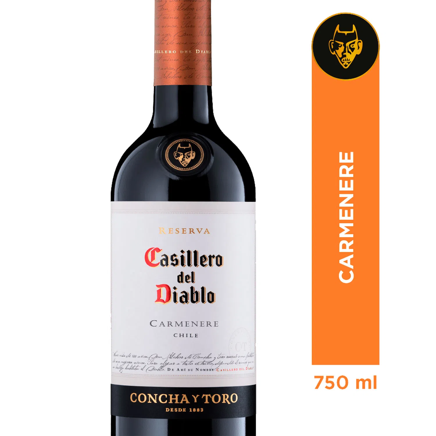 VINO CASILLERO DEL DIABLO CARMENER RESERVA 750cc (13.5°)