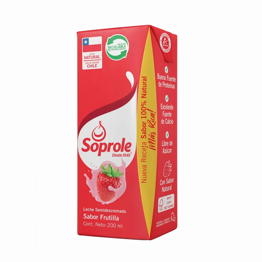 LECHE SOPROLE FRUTILLA TETRA 200 ML 
