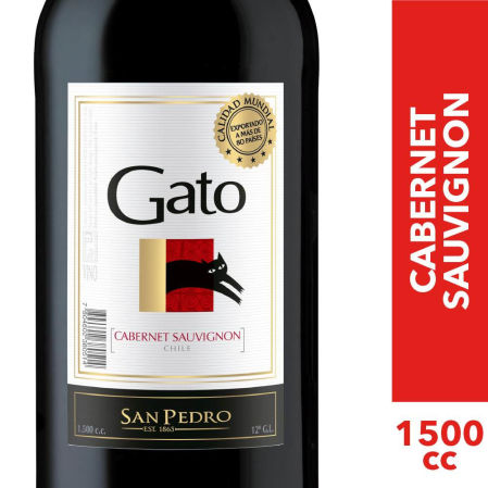 VINO GATO CAB. SAUV. BOTELLON 1.5 LT (12°)