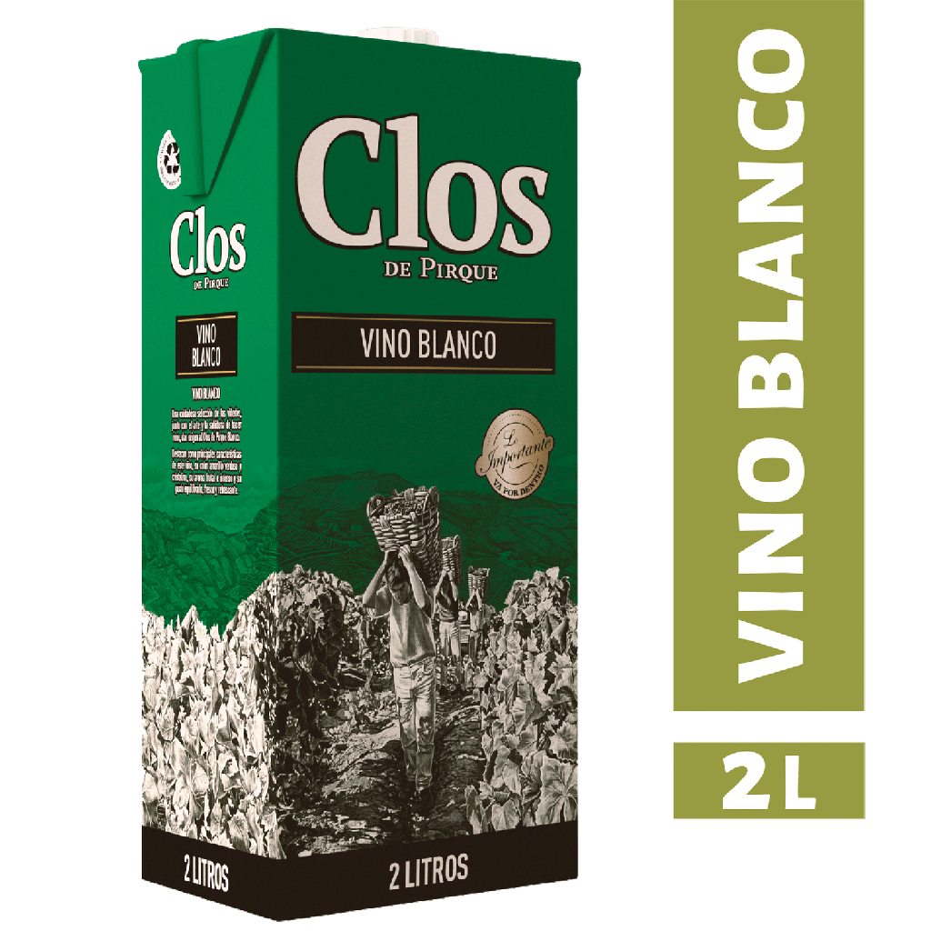 VINO CLOS DE PIRQUE BLANCO TETRA 2 LT (11.5°)