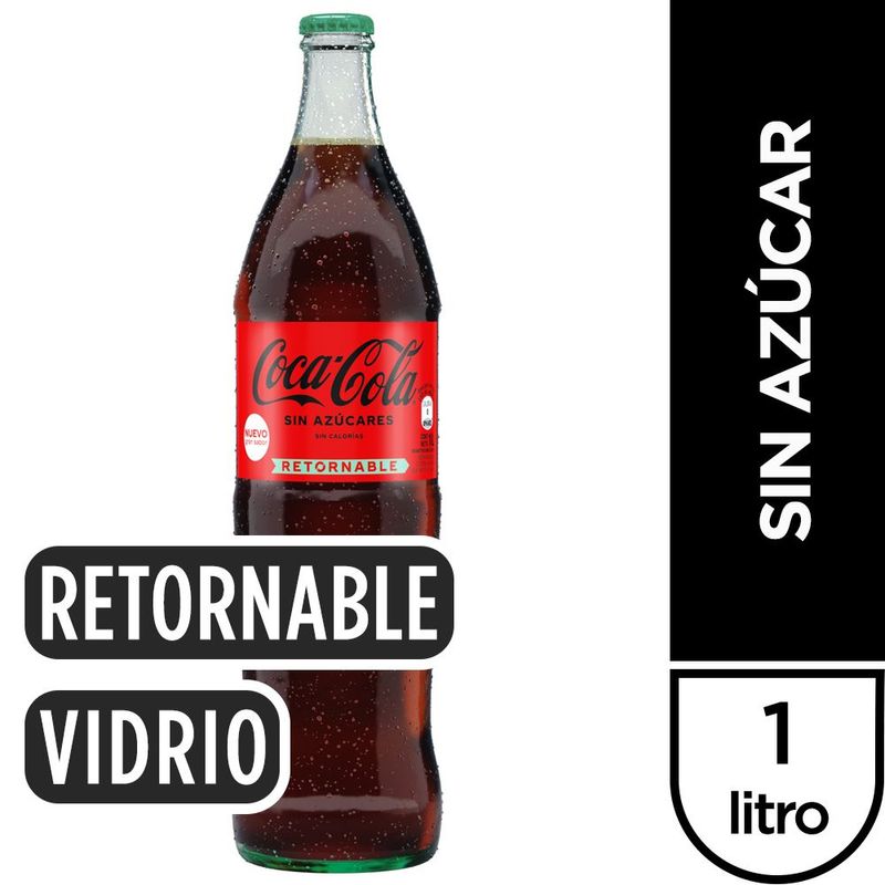COCA COLA RET SIN AZUCAR VIDRIO 1L