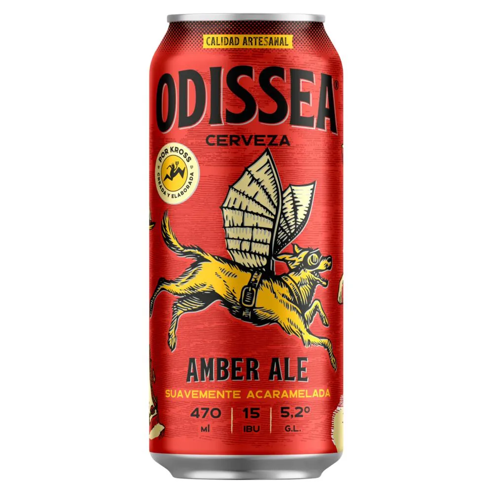 CERVEZA ODISSEA AMBER ALE LATA 470cc (5.1 ° )