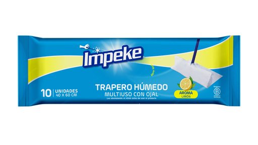 TRAPERO HUMEDO IMPEKE LIMON 40X60CM X 10 UN 