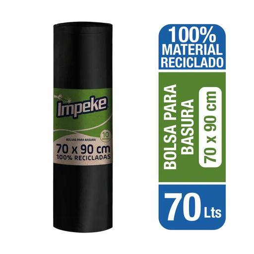 BOLSA BASURA IMPEKE 10 UN 70X90cm  