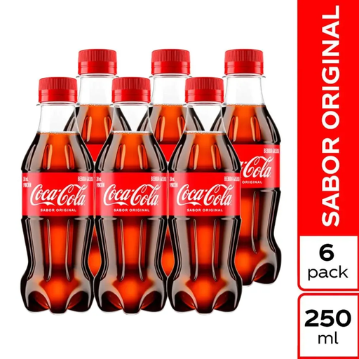 COCA MINI PET 250 ML X 6 UN