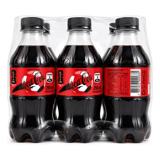 COCA ZERO MINI PET 250 ML X 6 UN