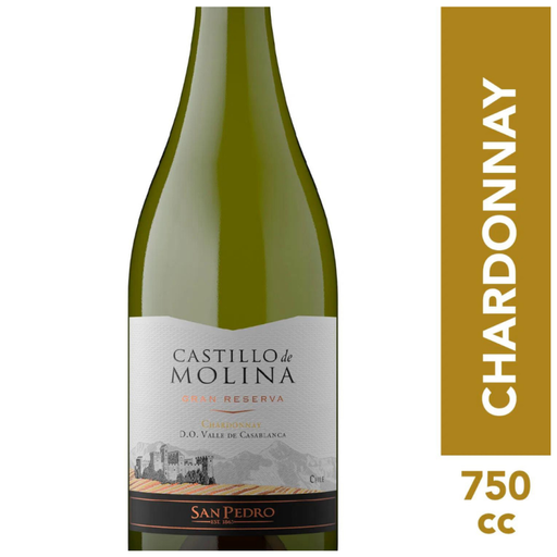 [U910-45] VINO CASTILLO DE MOLINA CHARDONNAY 750CC GRAN RESERVA (14° )