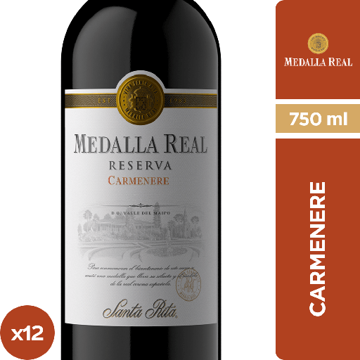 [U910-55] VINO MEDALLA REAL RESERVA CARMENERE 750cc (13,5°)