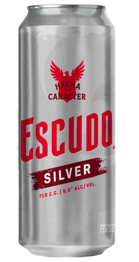 [U407-9] CERVEZA ESCUDO SILVER LATON 710cc (5°)