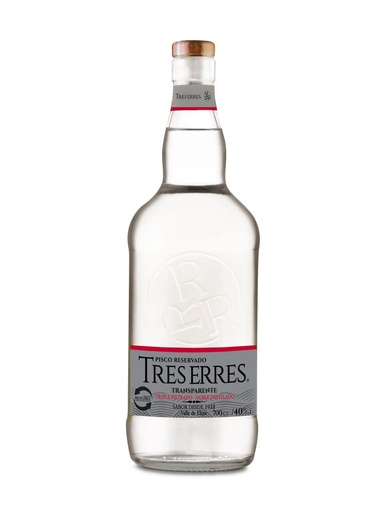[U805-22] PISCO TRES R TRANSPARENTE TRIPLE FILTRADO  700cc (40°)