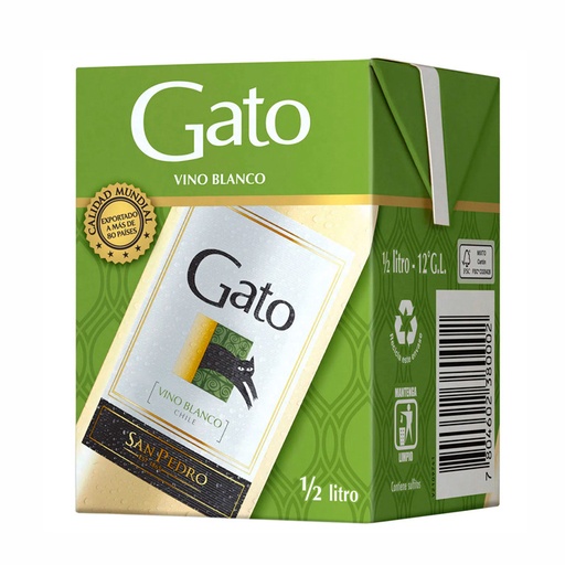 [U915-21] VINO GATO BLANCO TETRA 500cc  (12°)