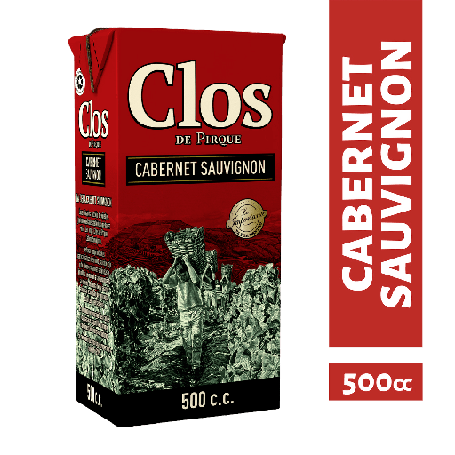 [U915-10] VINO CLOS DE PIRQUE C. S. TETRA 1 LT (12°)