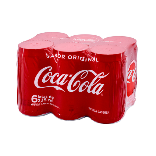 [7801610220023] MINI COCA COLA LATA 220CC X 6 UN